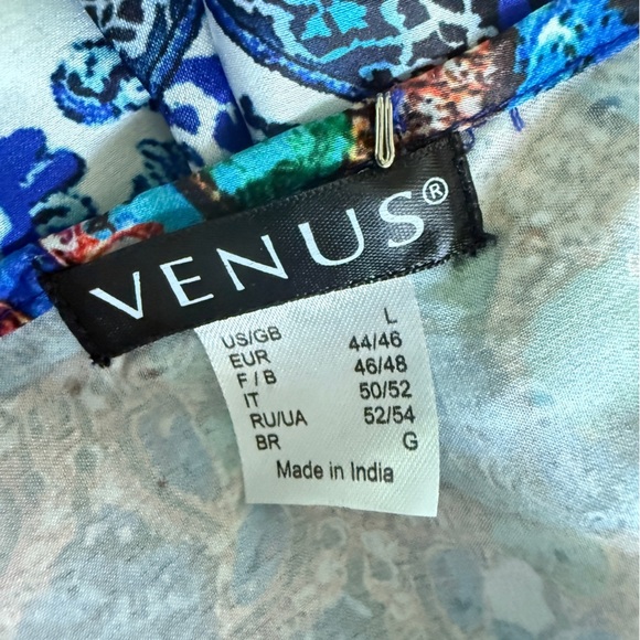 VENUS Blue and White Backless Halter Sundress Large - Picture 10 of 12